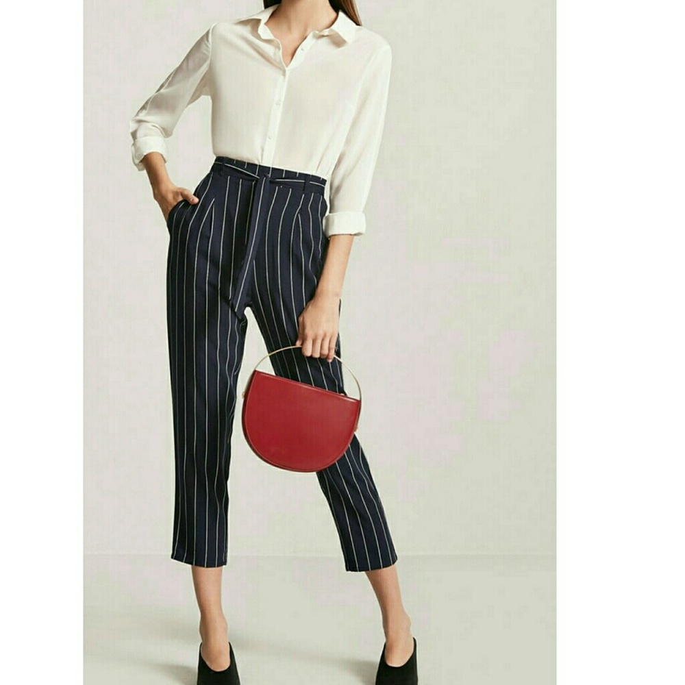 High Waist Pinstripe Pants